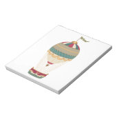 Bloc-note Adorable Steampunk Hot Air Balloon avec drapeau (Tourné)