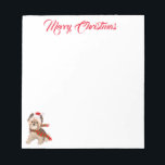 Bloc-note Adorable Yorkie De Noël À Santa Hat Joyeux<br><div class="desc">Un très mignon Yorkie habillé pour la saison de Noël dans un chapeau de Père Noël. Un formidable bloc-notes de Noël qui est festif et amusant pour la liste des choses à faire,  liste d'épicerie,  rappels.</div>