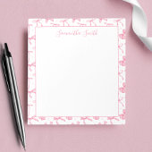 Bloc-note Aesthetic Pink Coquette Bow Custom Name