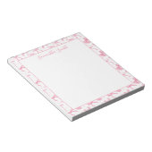 Bloc-note Aesthetic Pink Coquette Bow Custom Name  (Incliné)