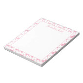 Bloc-note Aesthetic Pink Coquette Bow Custom Name  (Tourné)