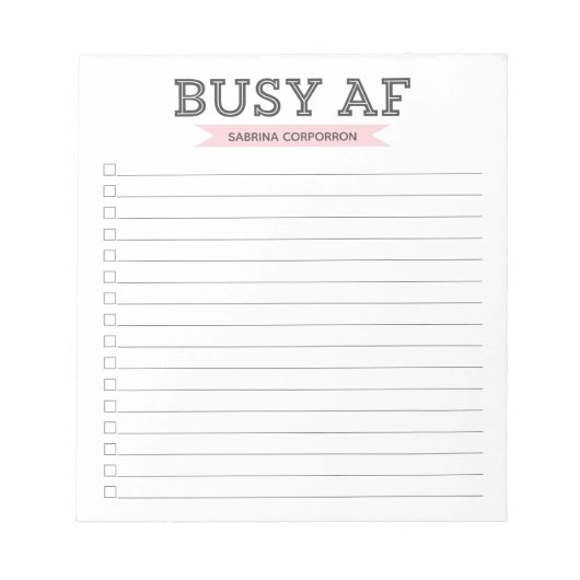 Bloc-note AF occupée | Typographie moderne tendance | Boîtes (Devant)