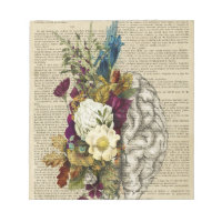 affiche d'anatomie du cerveau floral médical