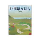 Bloc-note affiche de paysage de dubrovnik croatie. (Tourné)