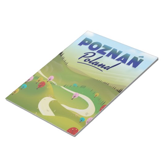 Bloc-note Affiche de voyage à Poznań Pologne. (Incliné)