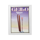 Bloc-note Affiche de voyage à ski Geilo, Norvège (Tourné)