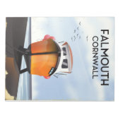 Bloc-note Affiche de voyage bateau de pêche Falmouth Cornwal (Devant)