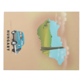 Bloc-note Affiche de voyage carte illustrée de Hongrie (Devant)