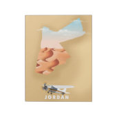 Bloc-note Affiche de voyage carte illustrée de Jordanie (Tourné)
