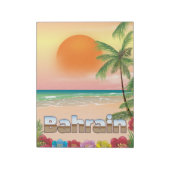 Bloc-note Affiche de voyage de la plage de Bahreïn (Tourné)