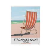 Bloc-note affiche de voyage de plage Stackpole Quay Wales (Tourné)