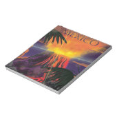 Bloc-note Affiche de voyage du volcan du Mexique (Tourné)