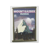 Bloc-note Affiche de voyage russe du Mont Kazbek. (Tourné)