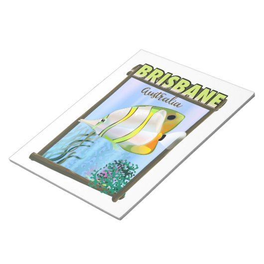 Bloc-note Affiche de voyage tropical à Brisbane Australie (Incliné)