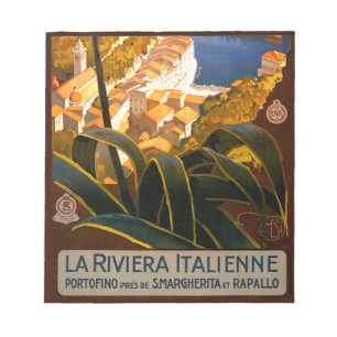Bloc-note Affiche italienne Riviera Europe Italy Travel