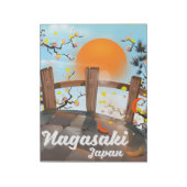 Bloc-note Affiche japonaise de fleurs de Nagasaki. (Tourné)