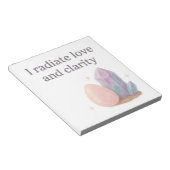 Bloc-note Affirmation rose en quartz et cristal fluorite (Incliné)