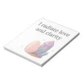 Bloc-note Affirmation rose en quartz et cristal fluorite (Tourné)