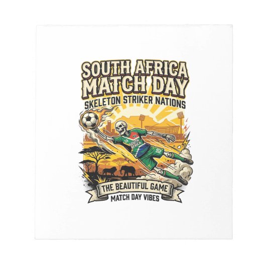 Bloc-note Afrique du Sud Match Day Skeleton Striker Nations (Devant)