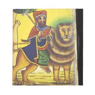 Bloc-note Afrique, Éthiopie. Œuvre d'art représentant le Lio