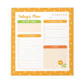 Bloc-note Agenda quotidien à pois fleuris (Devant)