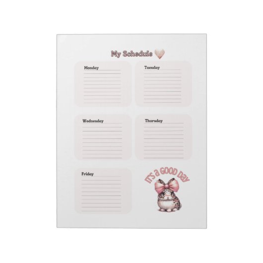 Bloc-note Agenda quotidien Blush Rose pour planifier mes tâc (Tourné)