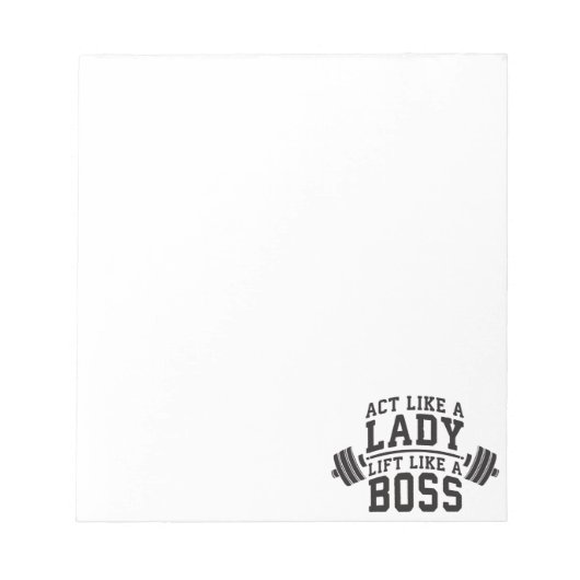 Bloc-note Agis Comme Une Dame, Ascenseur Comme Un Patron, Fi (Devant)