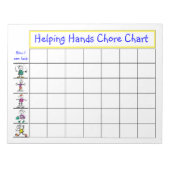 Bloc-note Aide Hands Chore Graphique avec des figurines de b (Devant)