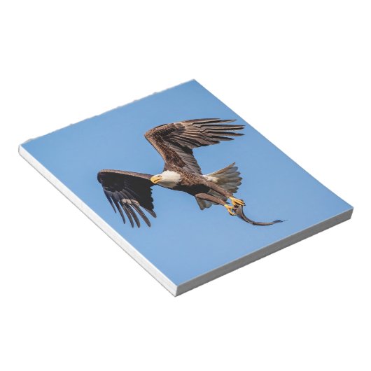 Bloc-note Aigle Bald avec un poisson (Incliné)