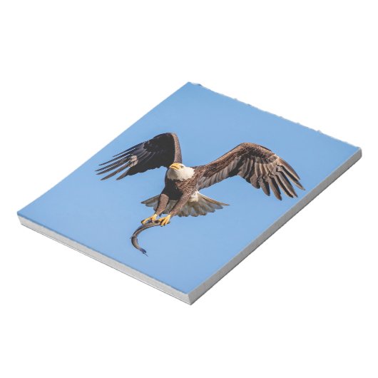 Bloc-note Aigle Bald avec un poisson (Tourné)