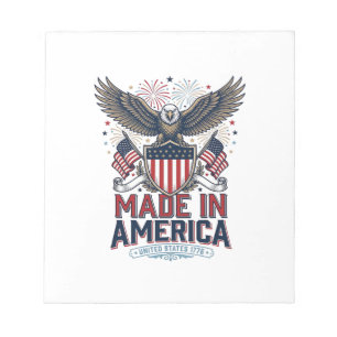 Bloc-note Aigle Patriotique Fabriqué en Amérique T-Shirt 4 J