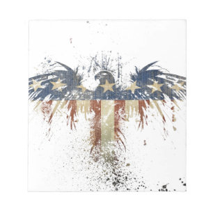 Bloc-note Aigle patriotique, US/USA, drapeau SAD