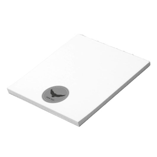 Bloc-note Aigle simple et propre gris foncé personnalisé (Tourné)