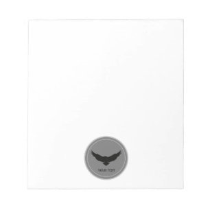 Bloc-note Aigle simple gris foncé profond personnalisé