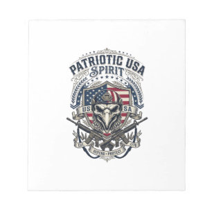 Bloc-note Aigle Tactique Patriotique Crâne Inspiré Militaire