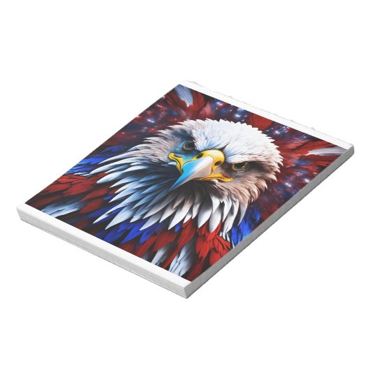 Bloc-note Aigles fractales patriotiques Tee (Tourné)