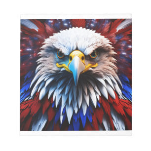 Bloc-note Aigles fractales patriotiques Tee