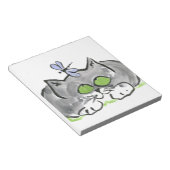 Bloc-note Aiguille bleue et chaton gris (Incliné)