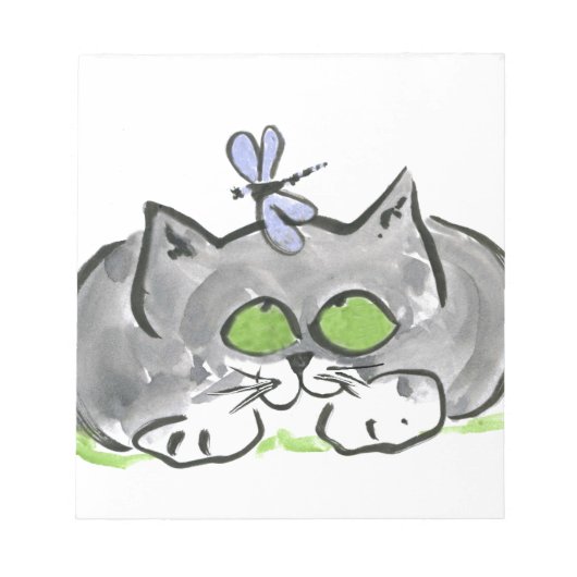 Bloc-note Aiguille bleue et chaton gris (Devant)