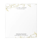 Bloc-note Aiguilles dorées blanches | Elégant concepteur de  (Devant)