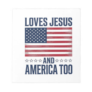 Bloc-note Aime Jésus et l'Amérique aussi T-shirt chrétien pa
