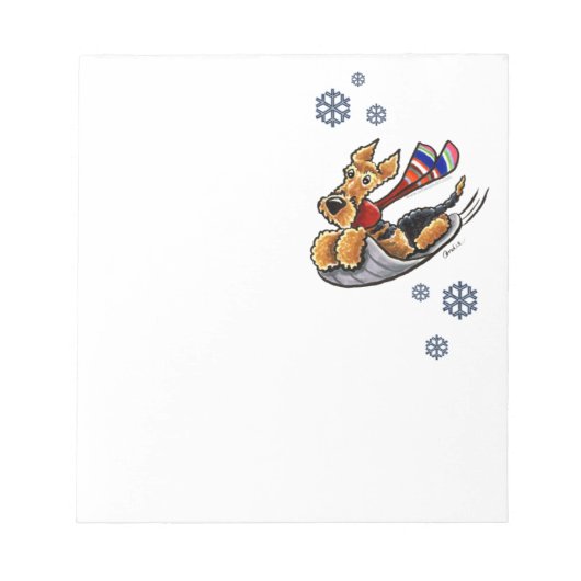 Bloc-note Aire Sledding Airedale Terrier (Devant)