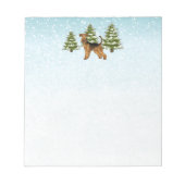 Bloc-note Airedale Terrier Chien Snowy Winter Forest Festive (Devant)
