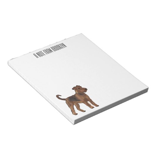 Bloc-note Airedale terrier dog cartoon (Incliné)