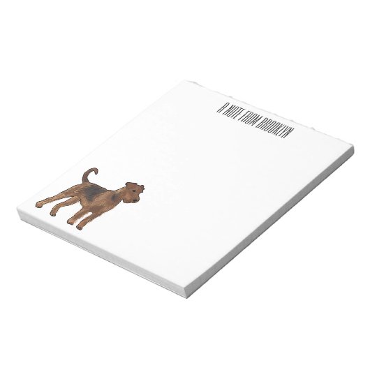 Bloc-note Airedale terrier dog cartoon (Tourné)