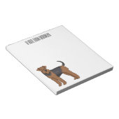 Bloc-note Airedale terrier dog cartoon (Incliné)