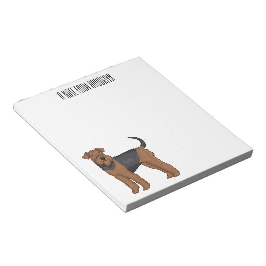 Bloc-note Airedale terrier dog cartoon (Incliné)