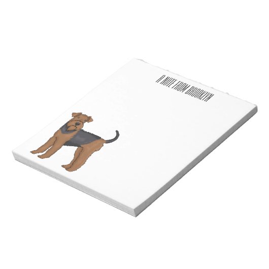 Bloc-note Airedale terrier dog cartoon (Tourné)
