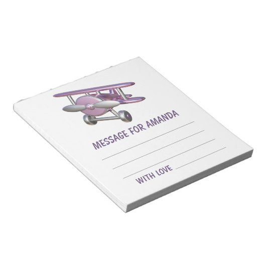 Bloc-note Airplane birthday time capsule message (Incliné)