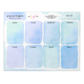 Bloc-note Ajouter le logo Aquarelle Bleue Artistique Planifi (Devant)